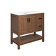 Modway EEI-6535-WAL-WHI Ashlyn 36” Wood Bathroom Vanity, Walnut White
