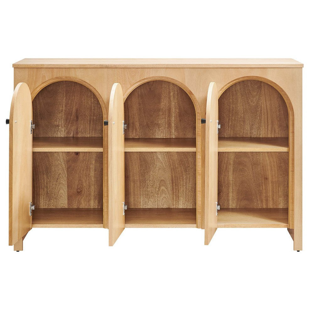 Modway Appia 3-Door Arched Door Sideboard Storage Cabinet Oak MDY-EEI-6536-OAK