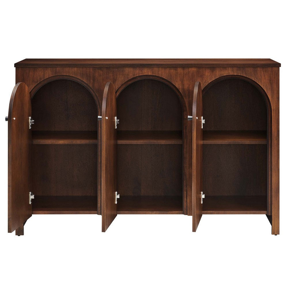 Modway Appia 3-Door Arched Door Sideboard Storage Cabinet Oak MDY-EEI-6536-OAK