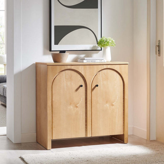 Modway Appia 2-Door Arched Door Storage Cabinet Oak