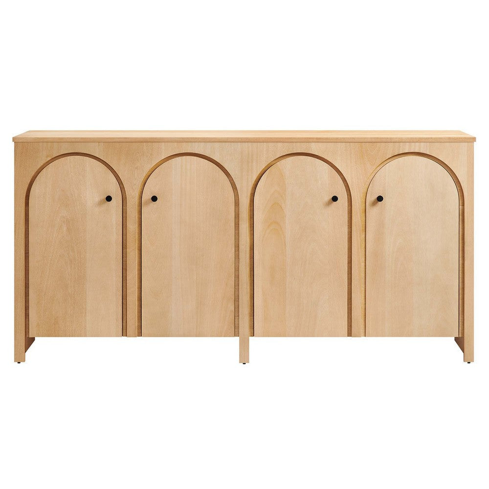 Modway Appia Wood Grain 4-Door Sideboard Storage Cabinet Oak MDY-EEI-6538-OAK