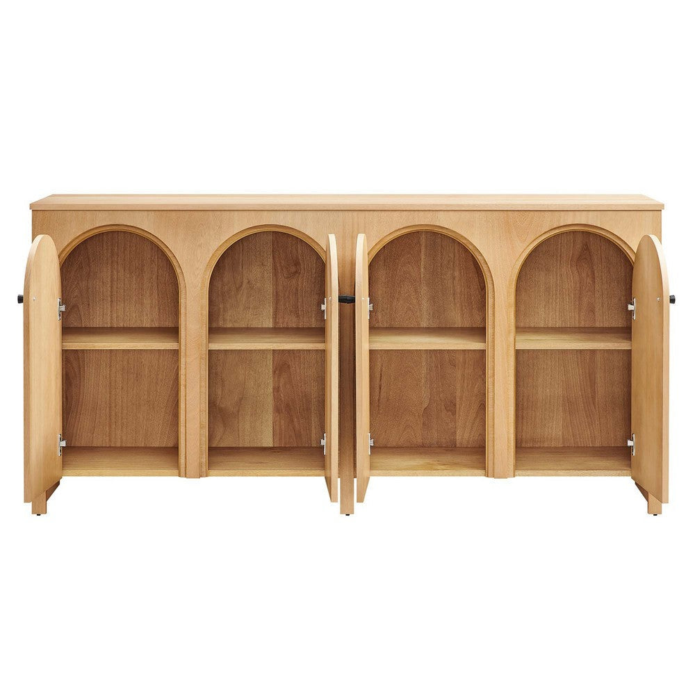 Modway Appia Wood Grain 4-Door Sideboard Storage Cabinet Oak MDY-EEI-6538-OAK
