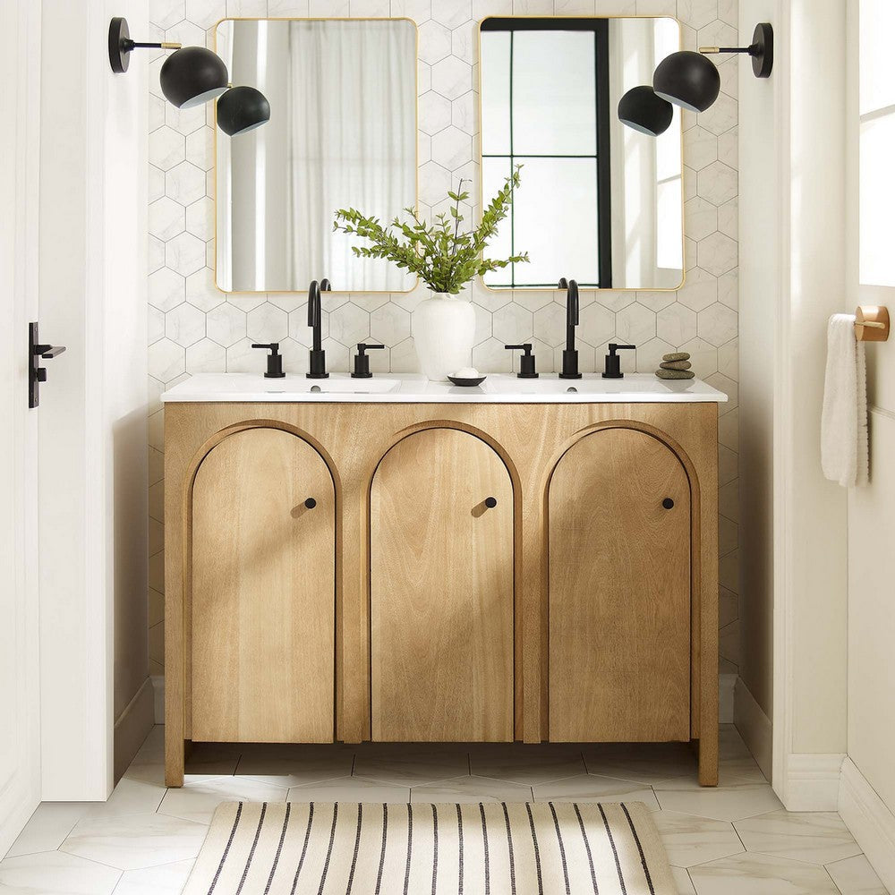 Modway Appia 48" Bathroom Vanity Cabinet (Sink Basin Not Included) Oak