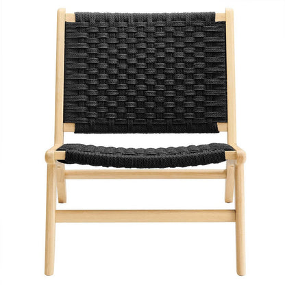 Saoirse Woven Rope Wood Accent Lounge Chair - No Shipping Charges MDY-EEI-6543-NAT-BLK