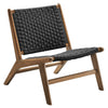 Modway Saoirse Wood Accent Lounge Chair-Woven Rope Seating in Walnut Black