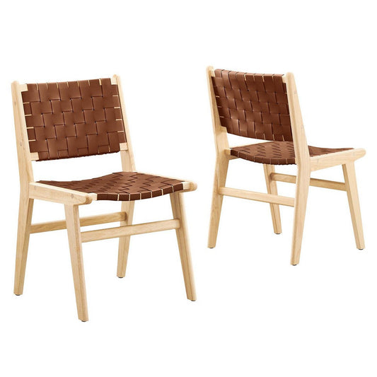 Saoirse Faux Leather Wood Dining Side Chair - Set of 2 