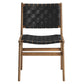 Modway Saoirse Wood Dining Side Chair-Set of 2-Woven Leather Seating in Walnut Black MDY-EEI-6544-WAL-BLK