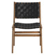 Modway Saoirse Wood Dining Side Chair-Set of 2-Woven Leather Seating in Walnut Black MDY-EEI-6544-WAL-BLK