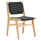 Modway Saoirse Wood Dining Side Chair-Set of 2-Woven Rope Seating in Natural Black MDY-EEI-6545-NAT-BLK