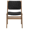 Modway Saoirse Wood Dining Side Chair-Set of 2-Woven Rope Seating in Walnutt Black MDY-EEI-6545-WAL-BLK