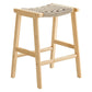 Modway Saoirse Woven Rope Wood Counter Stool - Set of 2 in Natural Natural MDY-EEI-6548-NAT-NAT