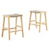 Modway Saoirse Woven Rope Wood Counter Stool - Set of 2 in Natural Natural