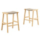 Modway Saoirse Woven Rope Wood Counter Stool - Set of 2 in Natural Natural