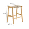 Modway Saoirse Woven Rope Wood Counter Stool - Set of 2 in Natural Natural MDY-EEI-6548-NAT-NAT