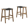 Modway Saoirse Woven Rope Wood Counter Stool - Set of 2 in Walnut Black