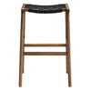 Modway Saoirse Faux Leather Wood Bar Stool - Set of 2 in Walnut Black MDY-EEI-6549-WAL-BLK