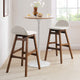 Modway EEI-6553-HEI Juno Wood Bar Stool - Set of 2 Ivory Fabric MDY-EEI-6553-HEI