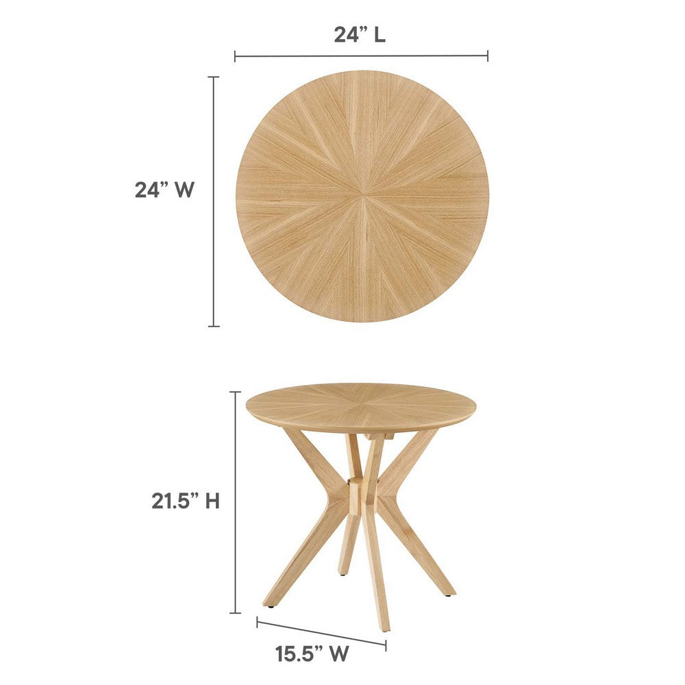 Crossroads 24” Round Wood Side Table  - No Shipping Charges
