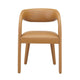 Modway EEI-6561-TAN Pinnacle Vegan Leather Dining Chair Set of Two Tan MDY-EEI-6561-TAN