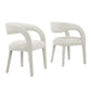 Modway EEI-6562-IVO Pinnacle Boucle Upholstered Dining Chair Set of Two, Ivory