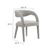 Modway EEI-6562-TAU Pinnacle Boucle Upholstered Dining Chair Set of Two Taupe MDY-EEI-6562-TAU