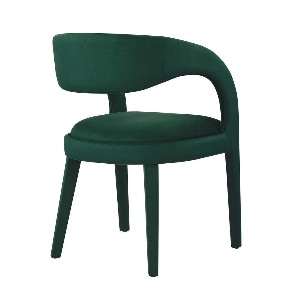 Modway EEI-6563-GRN Pinnacle Performance Velvet Dining Chair Set of Two Green MDY-EEI-6563-GRN