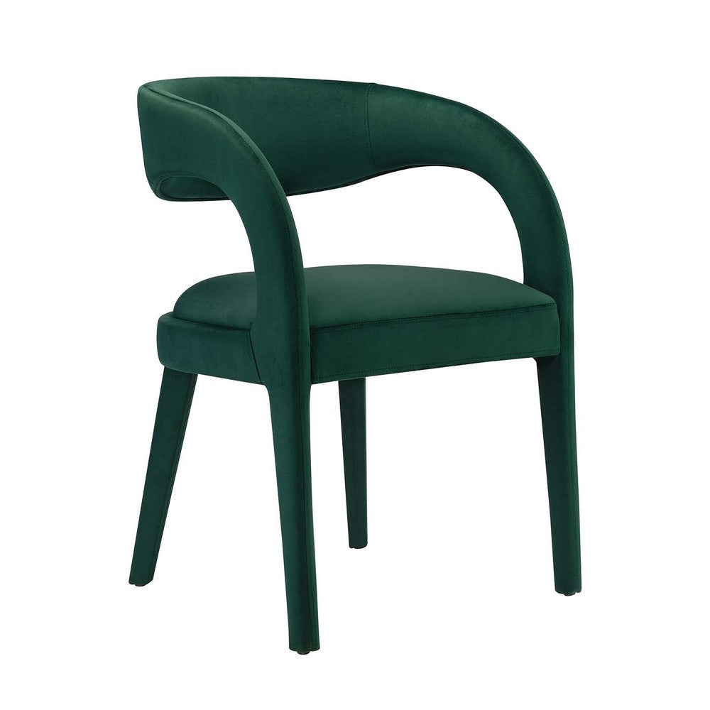 Modway EEI-6563-GRN Pinnacle Performance Velvet Dining Chair Set of Two Green MDY-EEI-6563-GRN