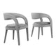 Modway EEI-6563-GRY Pinnacle Performance Velvet Dining Chair Set of Two, Gray