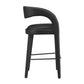 Modway EEI-6567-BLK-BLK Pinnacle Vegan Leather Bar Stool Set of Two Black Black MDY-EEI-6567-BLK-BLK