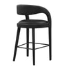 Modway EEI-6567-BLK-BLK Pinnacle Vegan Leather Bar Stool Set of Two Black Black MDY-EEI-6567-BLK-BLK