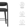 Modway EEI-6567-BLK-BLK Pinnacle Vegan Leather Bar Stool Set of Two Black Black MDY-EEI-6567-BLK-BLK