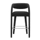 Modway EEI-6568-BLK-SLV Pinnacle Boucle Upholstered Bar Stool Set of Two Black Silver MDY-EEI-6568-BLK-SLV