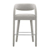 Modway EEI-6568-TAU-SLV Pinnacle Boucle Upholstered Bar Stool Set of Two Taupe Silver MDY-EEI-6568-TAU-SLV