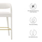 Modway EEI-6569-IVO-GLD Pinnacle Performance Velvet Bar Stool Set of Two Ivory Gold MDY-EEI-6569-IVO-GLD