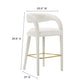 Modway EEI-6569-IVO-GLD Pinnacle Performance Velvet Bar Stool Set of Two Ivory Gold MDY-EEI-6569-IVO-GLD