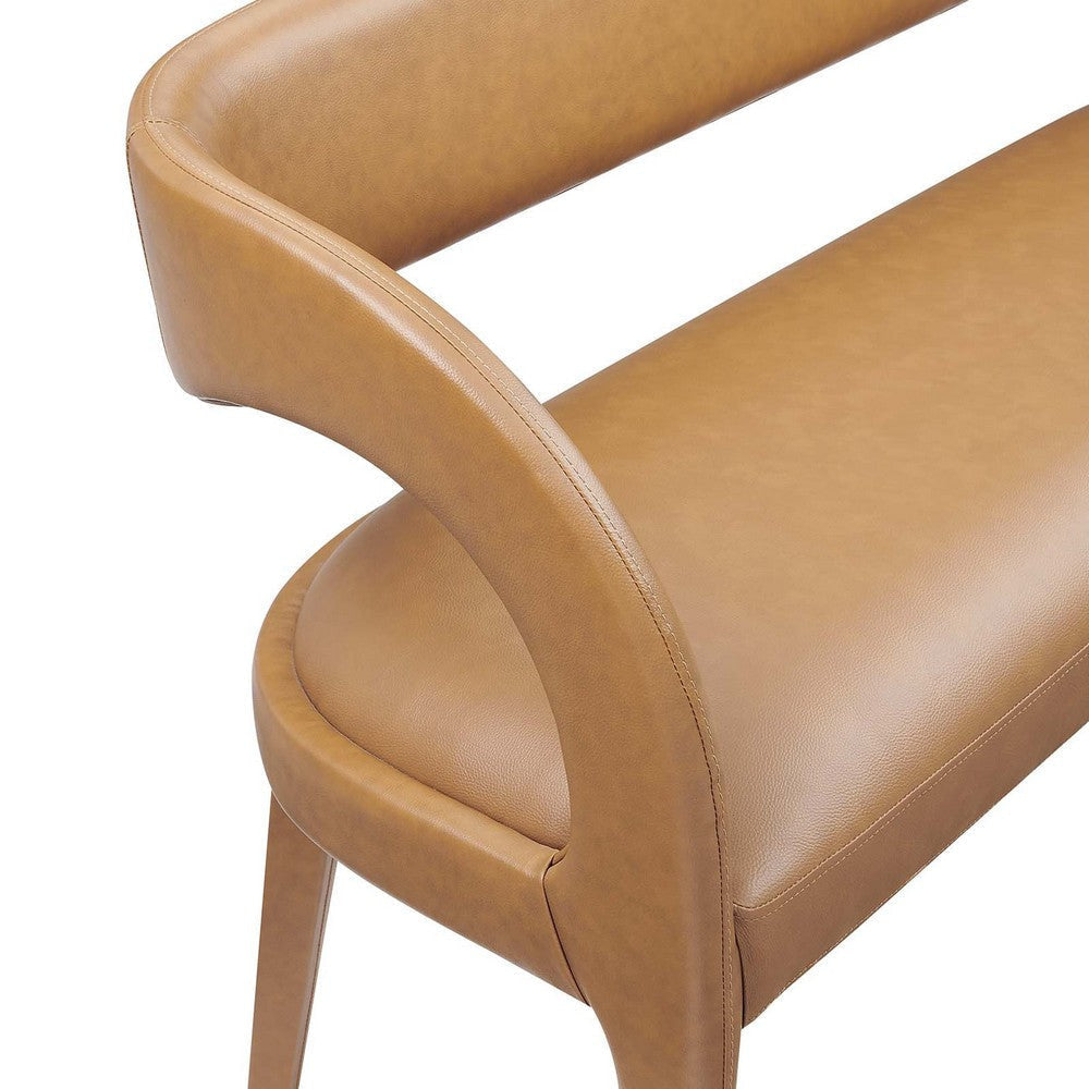 Modway Pinnacle Vegan Leather Accent Bench in Tan MDY-EEI-6570-TAN