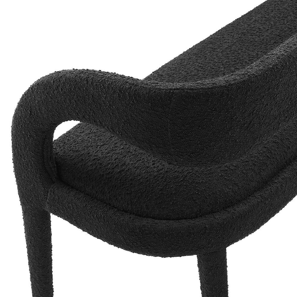 Modway Pinnacle Boucle Fabric Accent Bench in Black MDY-EEI-6571-BLK