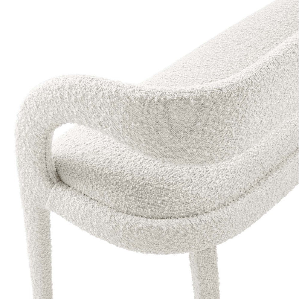 Modway Pinnacle Boucle Fabric Accent Bench in Ivory MDY-EEI-6571-IVO