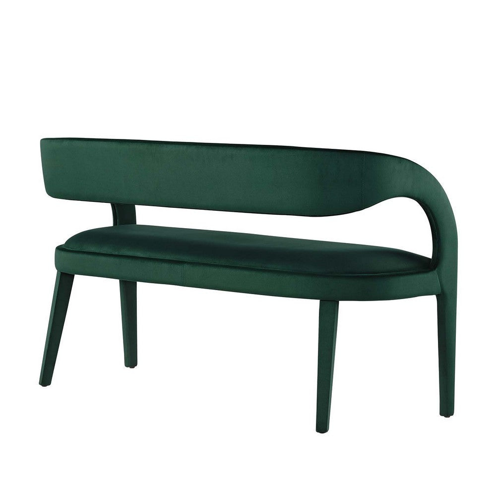 Modway Pinnacle Performance Velvet Accent Bench in Green MDY-EEI-6572-GRN