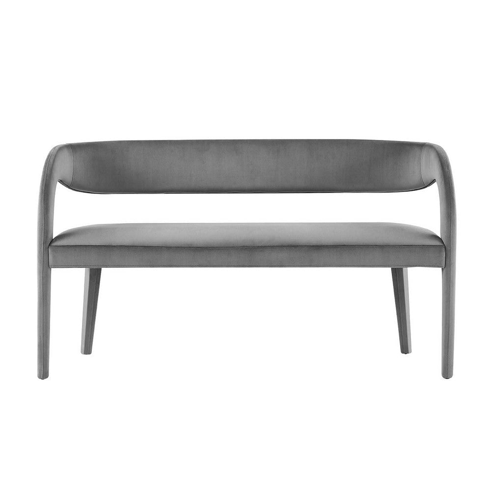 Modway Pinnacle Performance Velvet Accent Bench in Gray MDY-EEI-6572-GRY