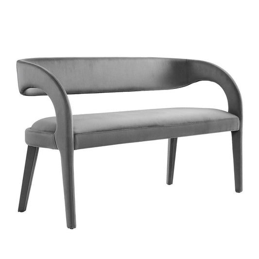 Modway Pinnacle Performance Velvet Accent Bench in Gray