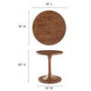 Modway Lina Round Mango Wood Side Sofa End Table for Living Room in Walnut MDY-EEI-6573-WAL