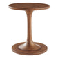 Modway Lina Round Mango Wood Side Sofa End Table for Living Room in Walnut