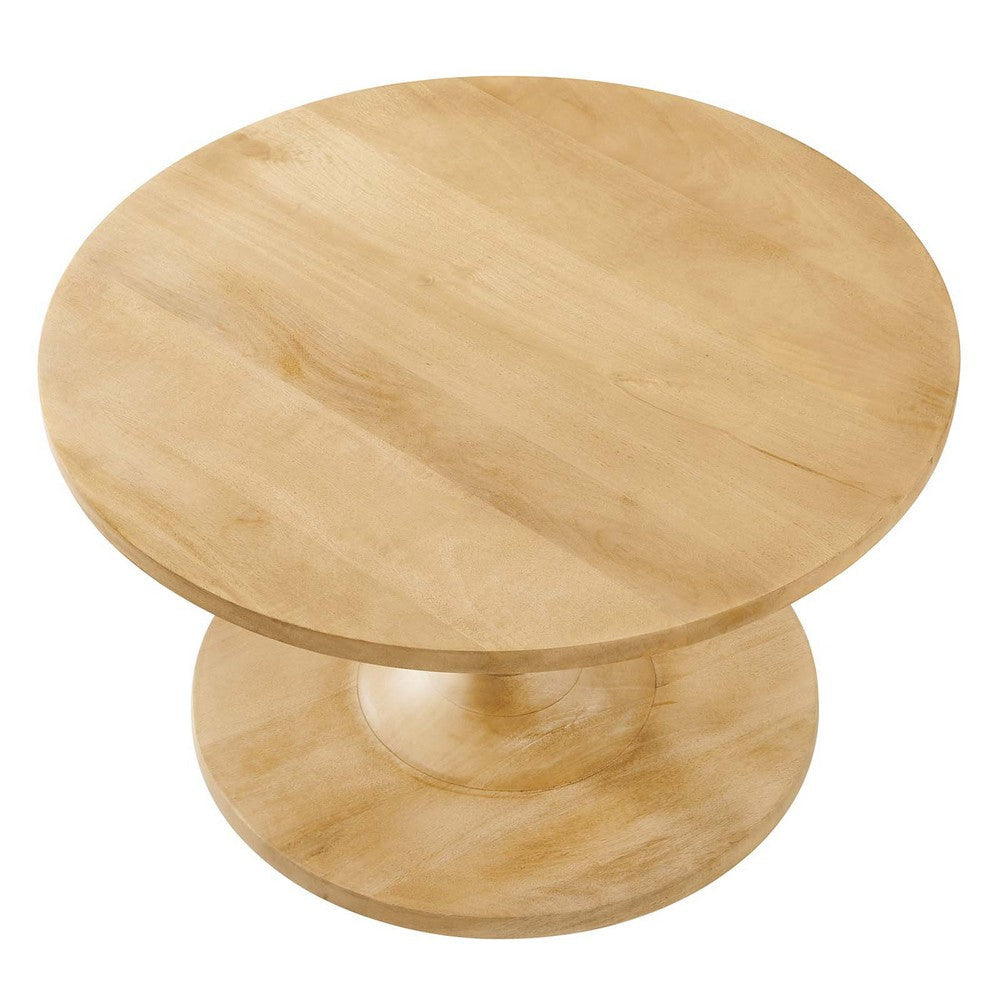 Modway Lina Round Wood Coffee Table in Oak MDY-EEI-6574-OAK