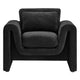 Modway Waverly Boucle Fabric Living Room Accent Armchair in Black-Unique Wavy Design