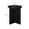 Modway Silas Round Wood Side Sofa End Table for Living Room in Black MDY-EEI-6579-BLK