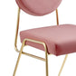 Modway Craft Performance Velvet Upholstered Side Gold Dusty Rose Dining Chairs-Set of 2 MDY-EEI-6581-GLD-DUS