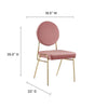 Modway Craft Performance Velvet Upholstered Side Gold Dusty Rose Dining Chairs-Set of 2 MDY-EEI-6581-GLD-DUS