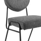 Modway Craft Fabric Upholstered Side Dining Chairs-Set of 2 in Black Charcoal MDY-EEI-6582-BLK-CHA