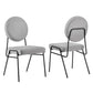 Modway Craft Fabric Upholstered Side Dining Chairs-Set of 2 in Black Light Gray MDY-EEI-6582-BLK-LGR